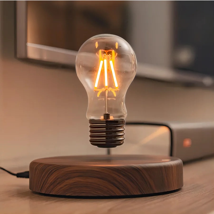 FloatLux Schwebelampe – Moderne LED Glühbirne Warmweiß Wohnzimmer