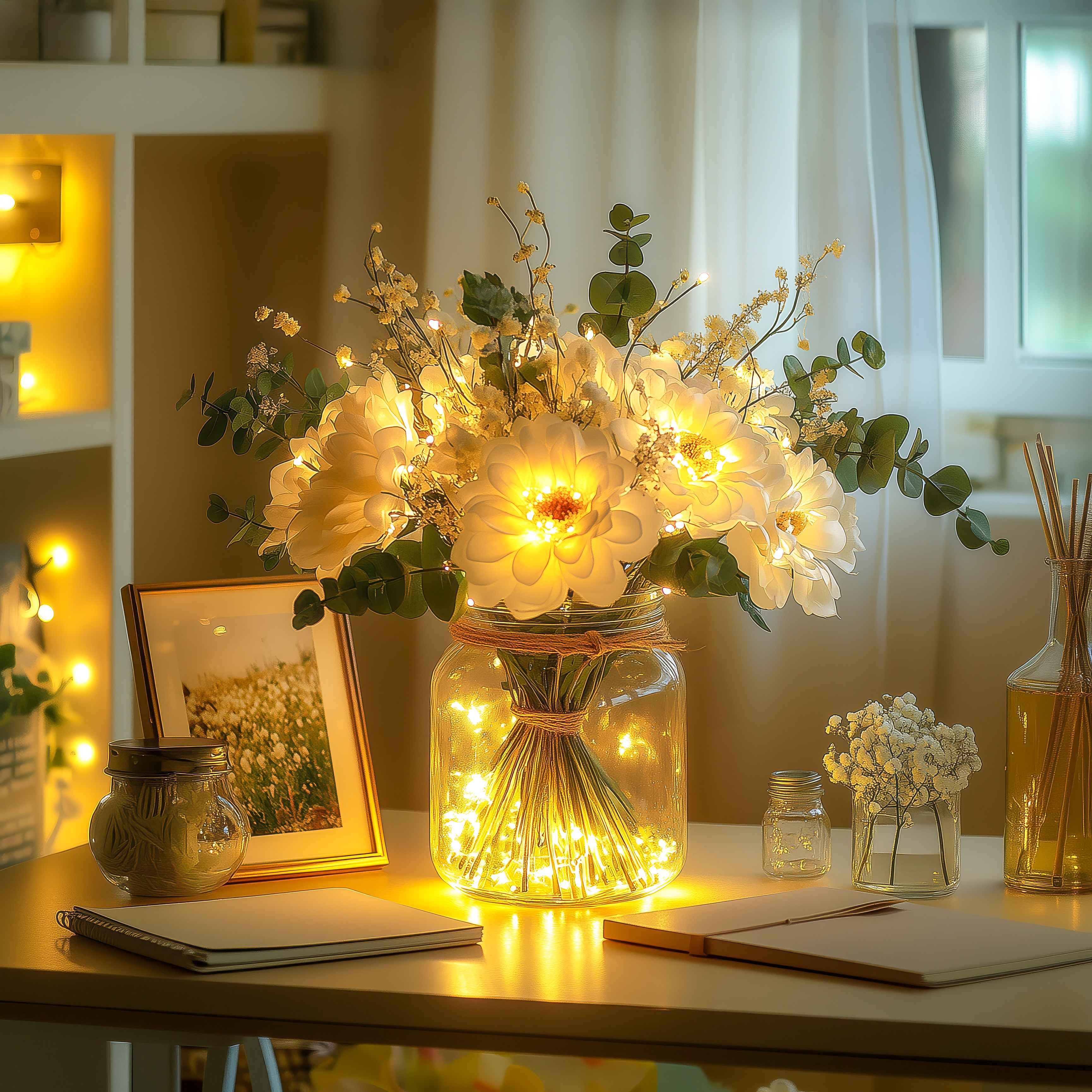 BloomGlow Bouquet – LED Deko-Lampe warmweiß für Wohnzimmer