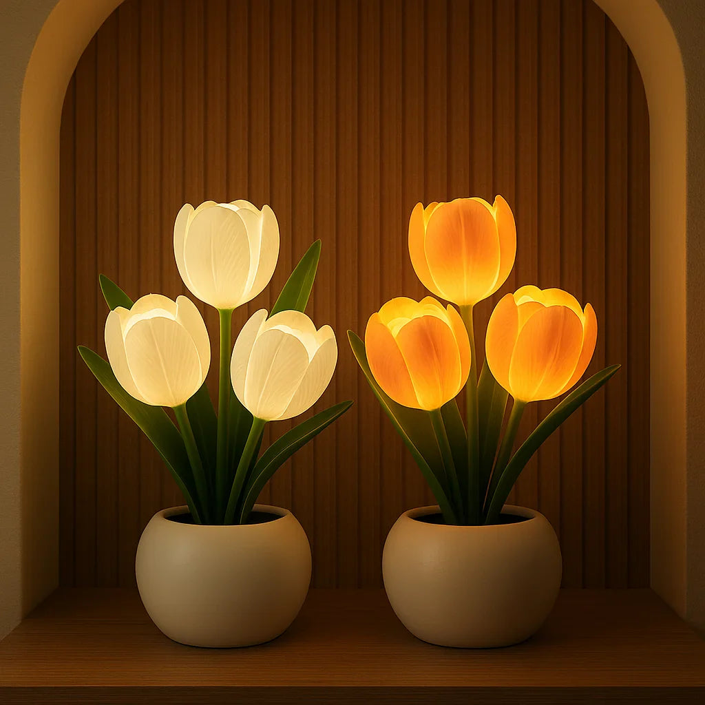 TulipaGlow – LED Deko-Lampe Tulpen warmweiß für Wohnzimmer