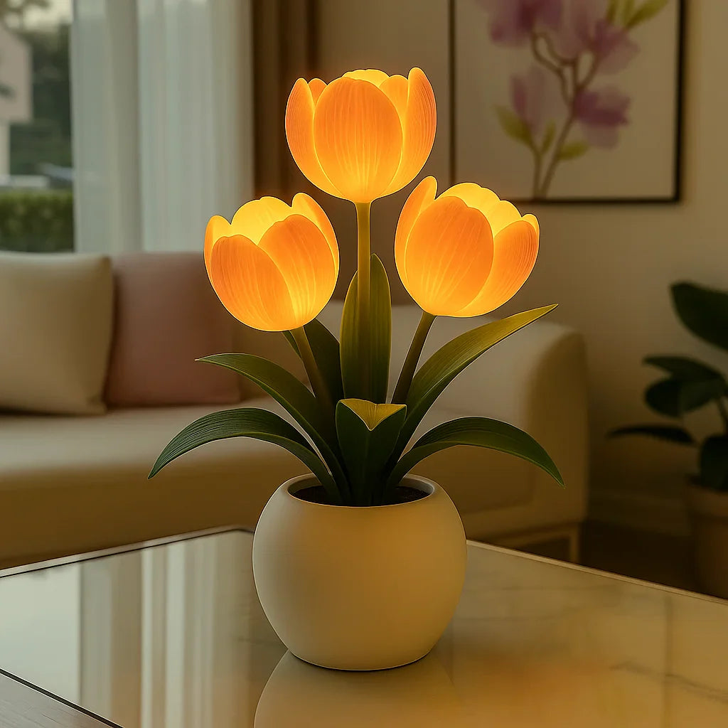 TulipaGlow – LED Deko-Lampe Tulpen warmweiß für Wohnzimmer