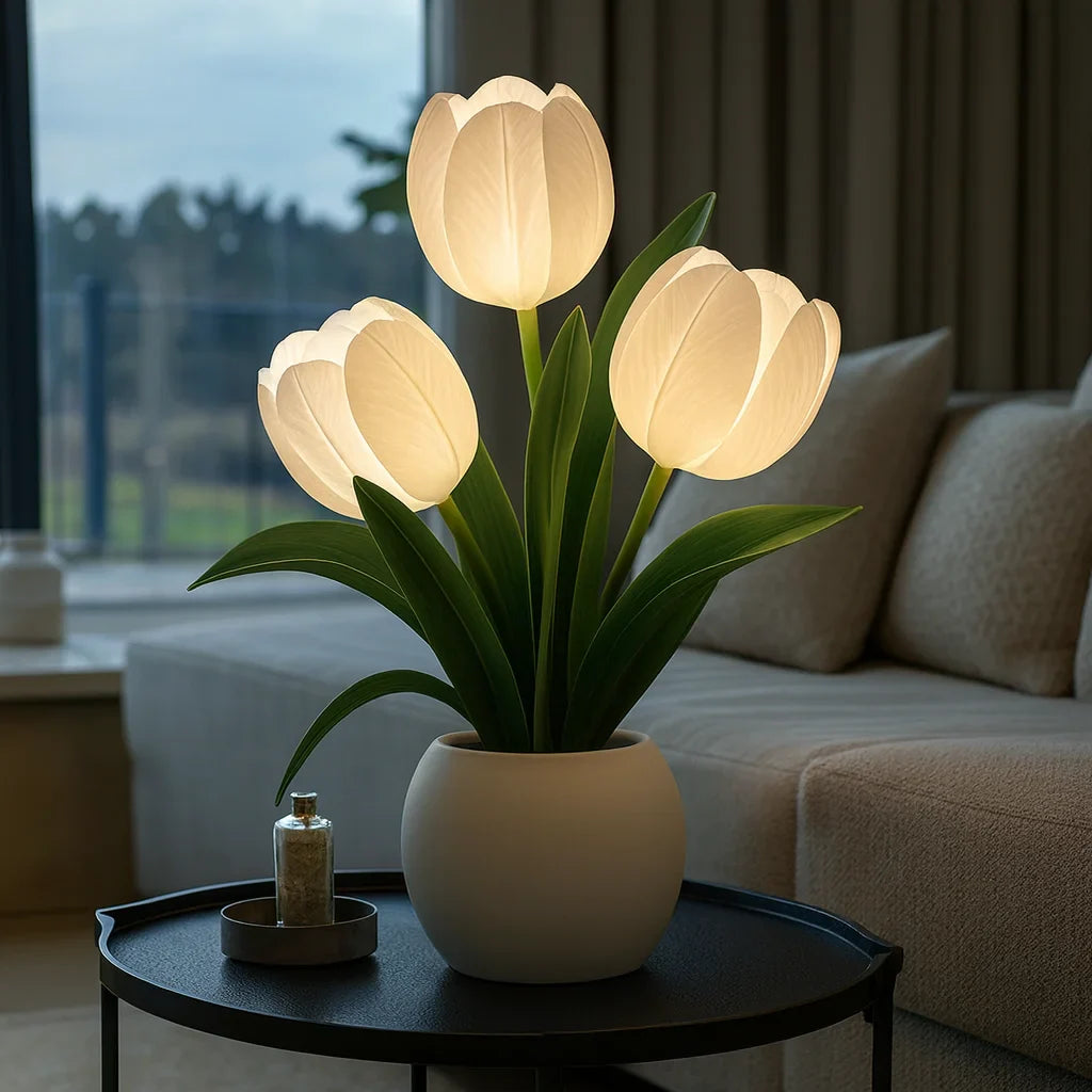 TulipaGlow – LED Deko-Lampe Tulpen warmweiß für Wohnzimmer