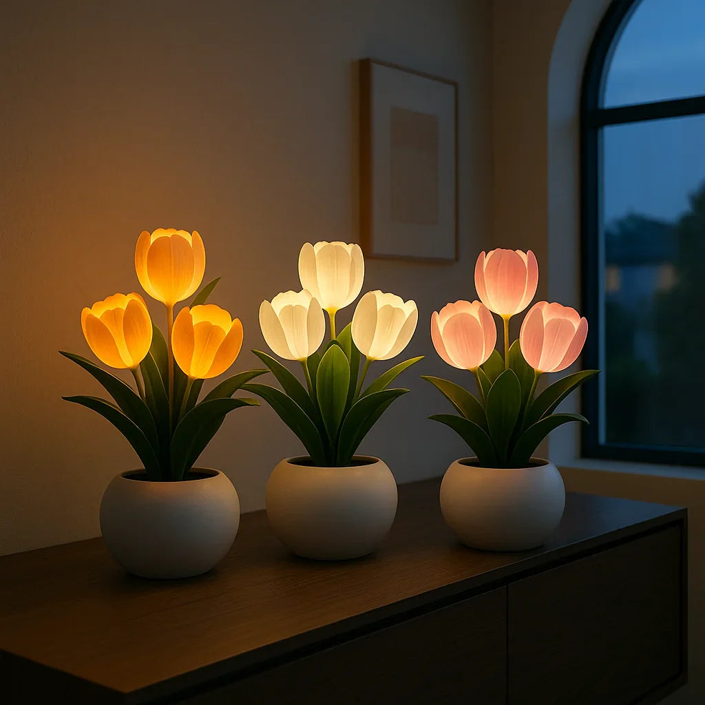 TulipaGlow – LED Deko-Lampe Tulpen warmweiß für Wohnzimmer
