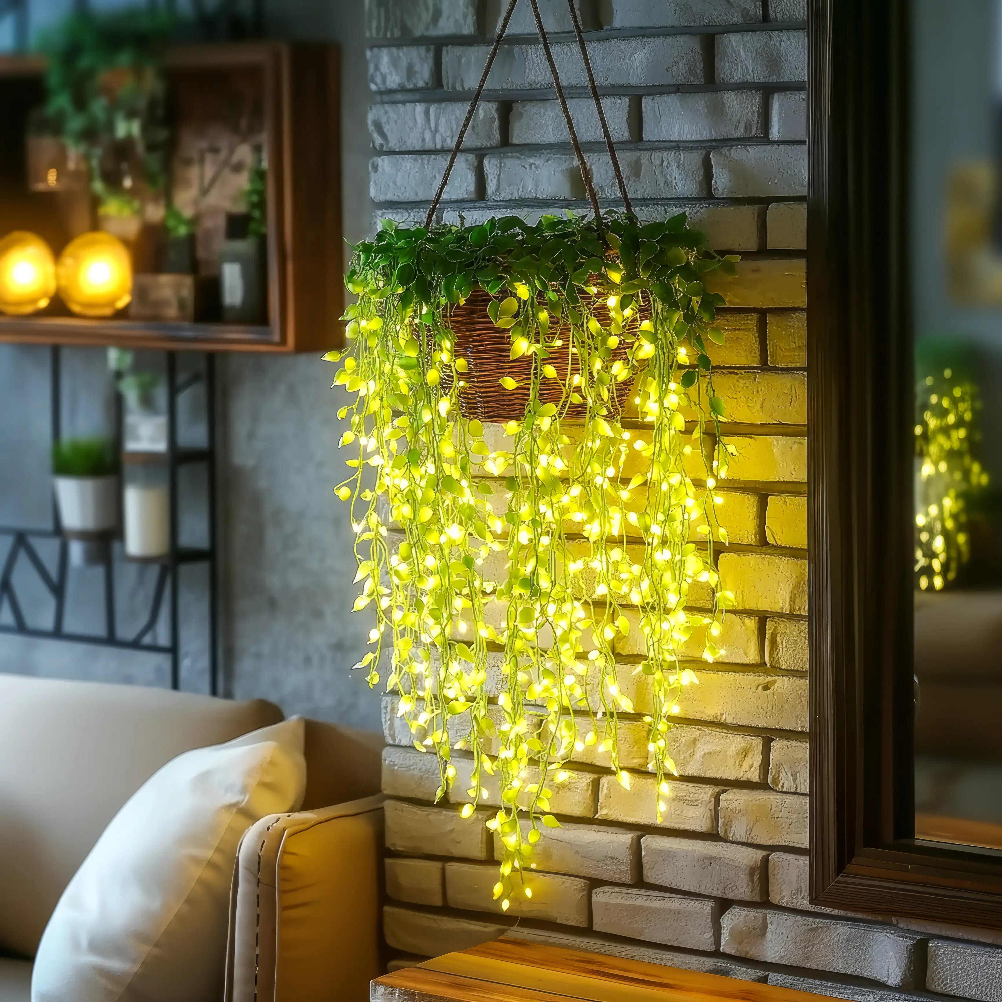 Leuchtende Blütenranke LED-Lampe in Warmweiß für Garten