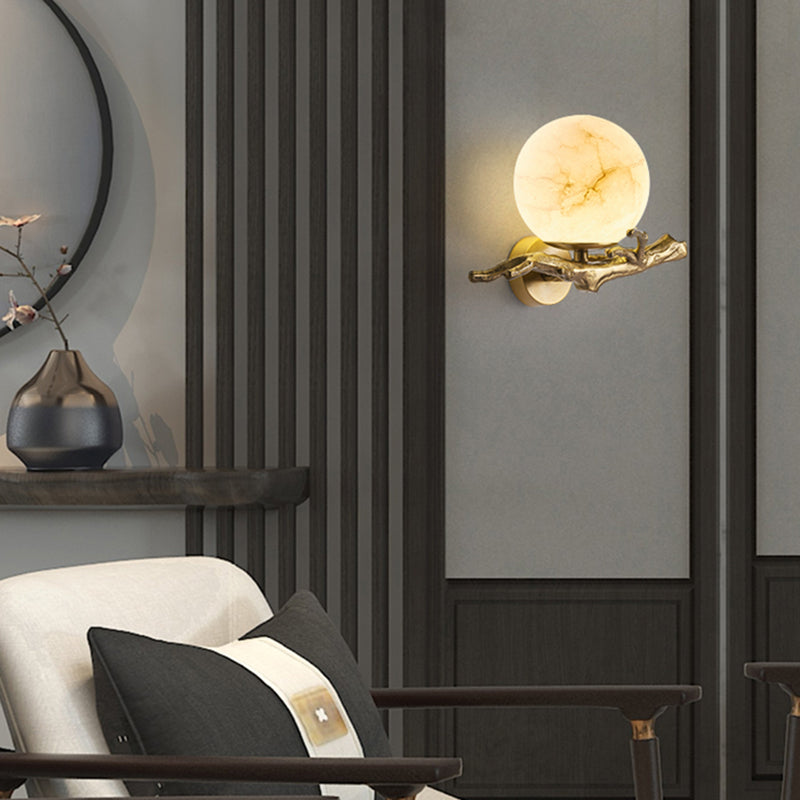 LuminaStone Kreative Marmor-Wandlampe – Modern Weiß Wohnzimmer