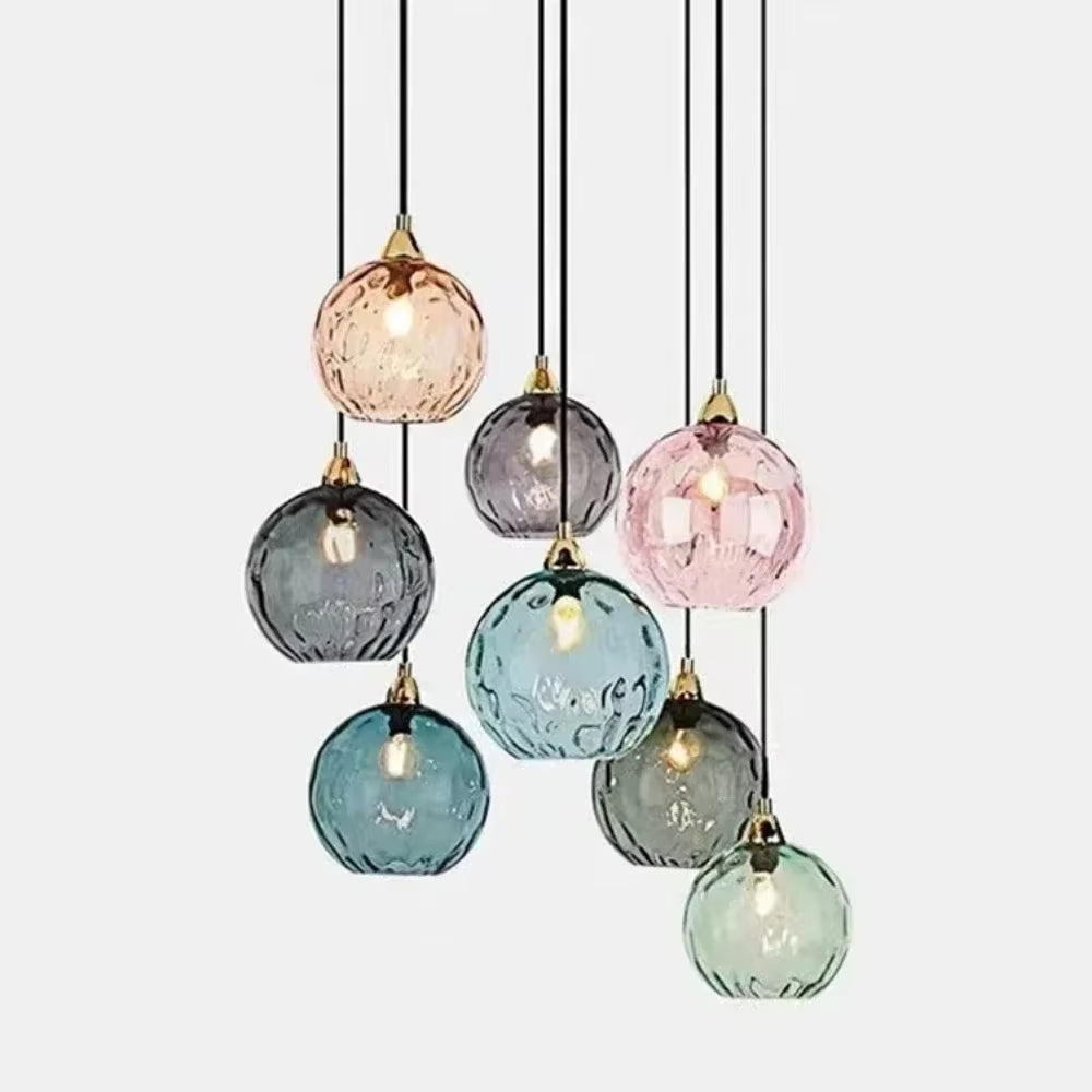 AquaGlow Glas-Pendelleuchte Modern Bunt mit Wassereffekt für Esszimmer