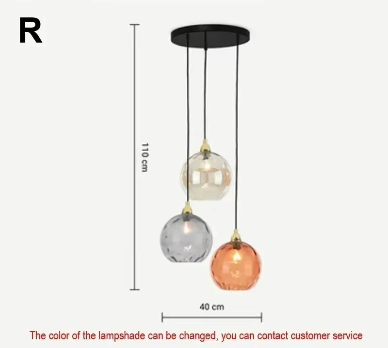 AquaGlow Glas-Pendelleuchte Modern Bunt mit Wassereffekt für Esszimmer