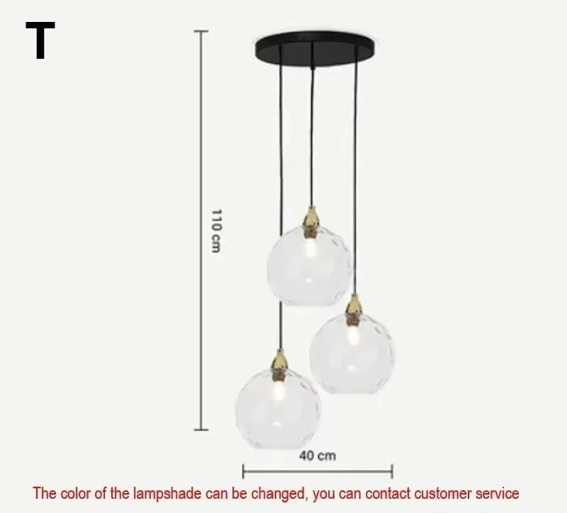 AquaGlow Glas-Pendelleuchte Modern Bunt mit Wassereffekt für Esszimmer