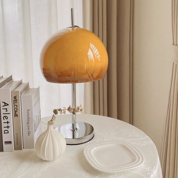 BauPilz Tischlampe – Retro-Stil, Pilzform, Weiß, für Wohnzimmer