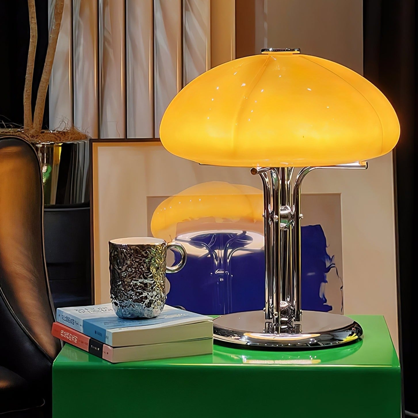 BauPilz Tischlampe – Retro-Stil, Pilzform, Weiß, für Wohnzimmer