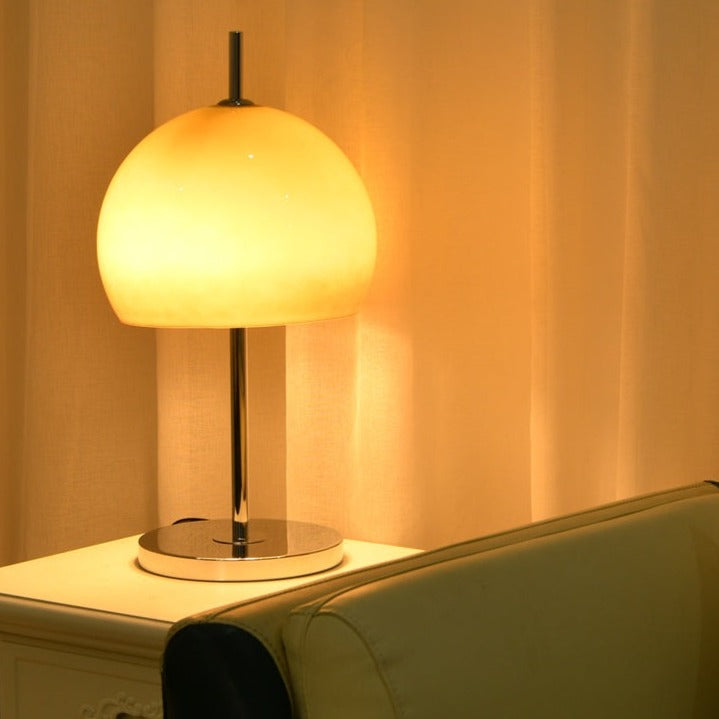 BauPilz Tischlampe – Retro-Stil, Pilzform, Weiß, für Wohnzimmer
