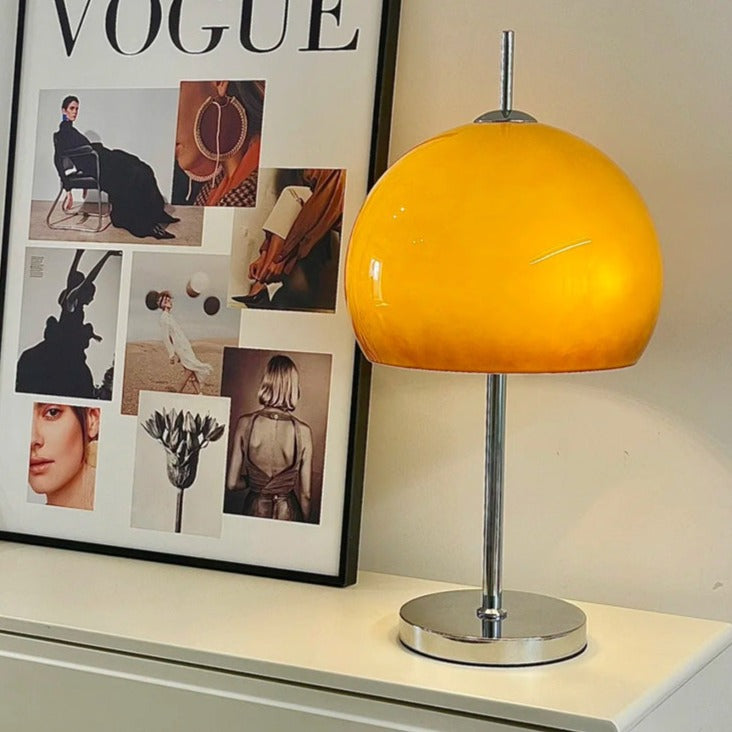BauPilz Tischlampe – Retro-Stil, Pilzform, Weiß, für Wohnzimmer