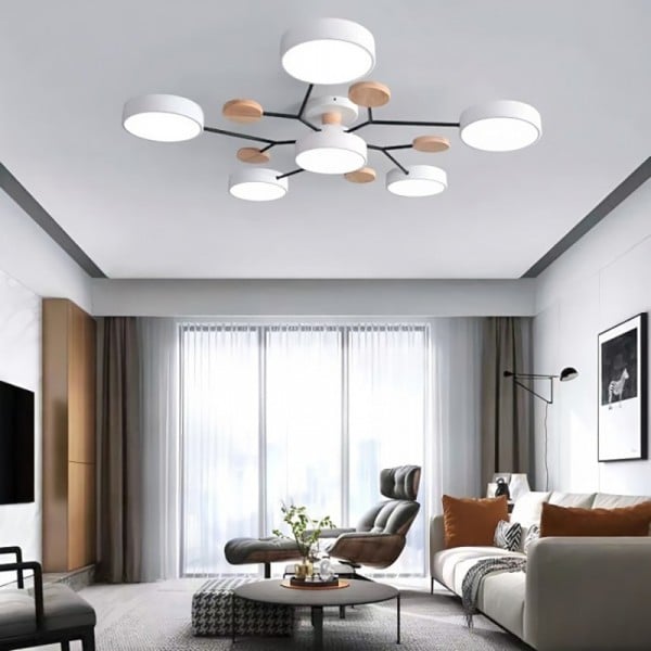 Moderne runde LED Deckenleuchte Acryl Warmlicht Wohnzimmer