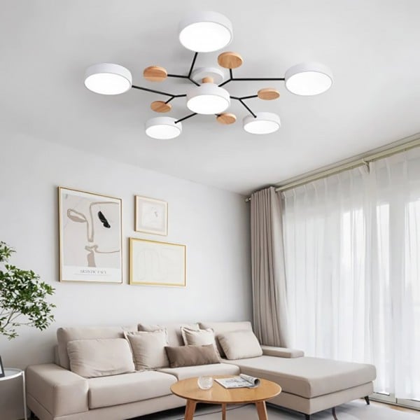 Moderne runde LED Deckenleuchte Acryl Warmlicht Wohnzimmer