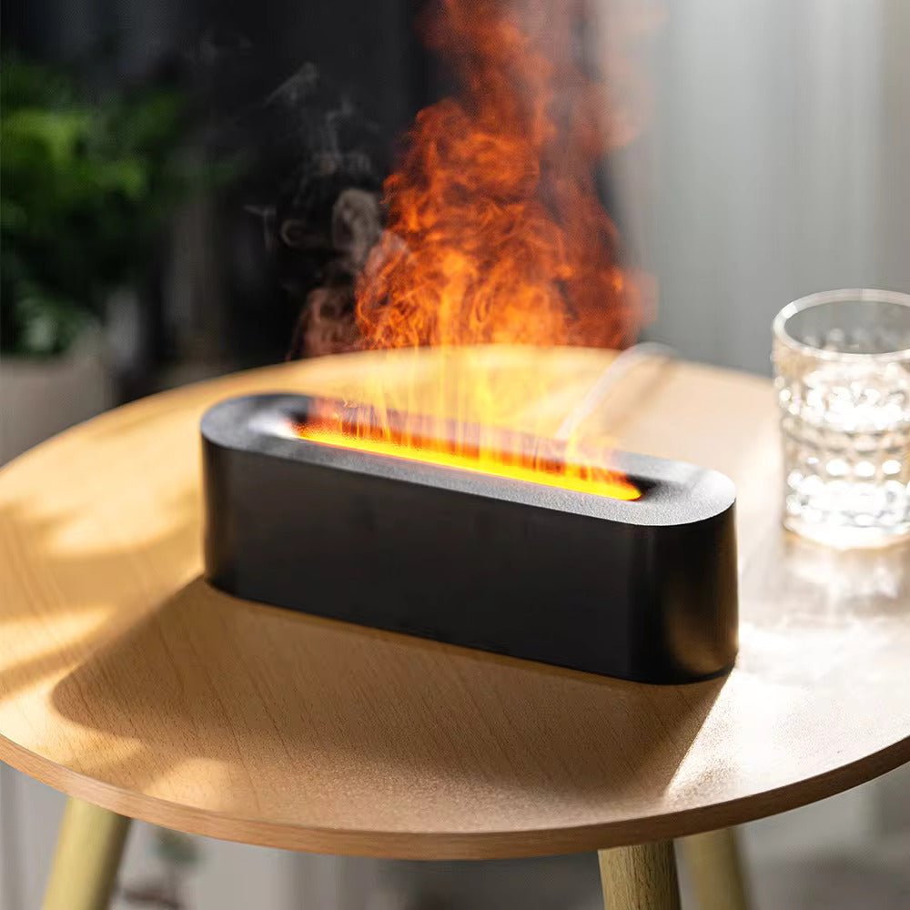 VapoFlame LED-Feuerlampen-Luftbefeuchter Schwarz für Wohnzimmer