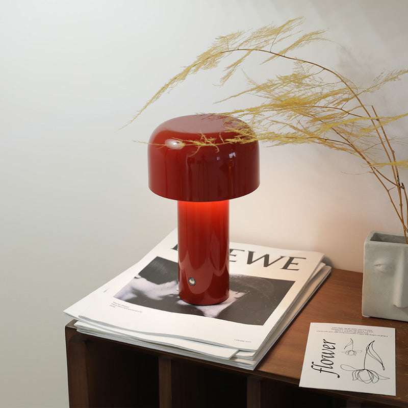 LumaFungo LED Pilzlampe – Kabellos, dimmbar, retro, gold, für Terrasse