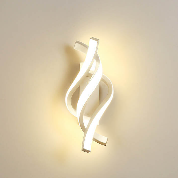 Spiral-LED Wandleuchte - Modernes Spiral-Design in Weiß und Schwarz für das Wohnzimmer