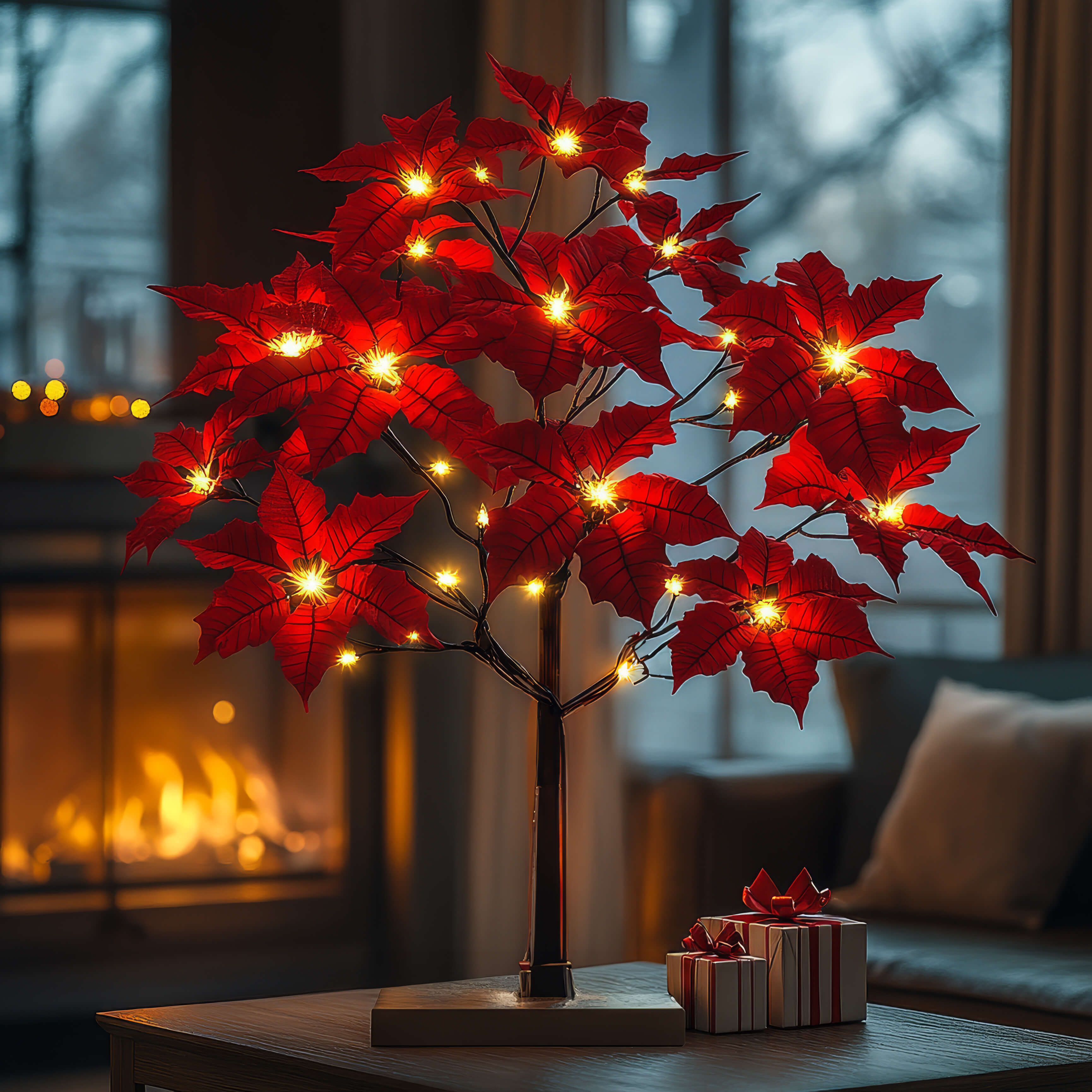 Leuchtender Weihnachtsstern-Baum LED-Dekolampe für Innenräume