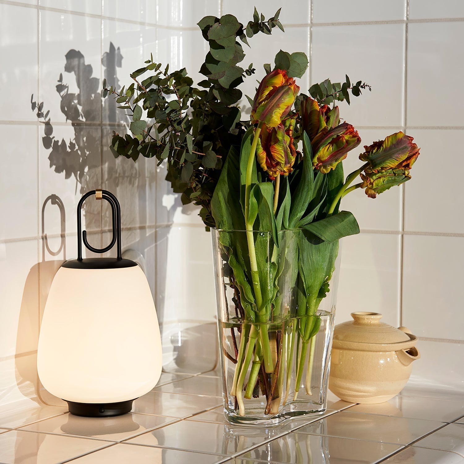 LuminaGo Tragbare Laternen-Tischlampe – Akku Warmweiß Garten & Terrasse