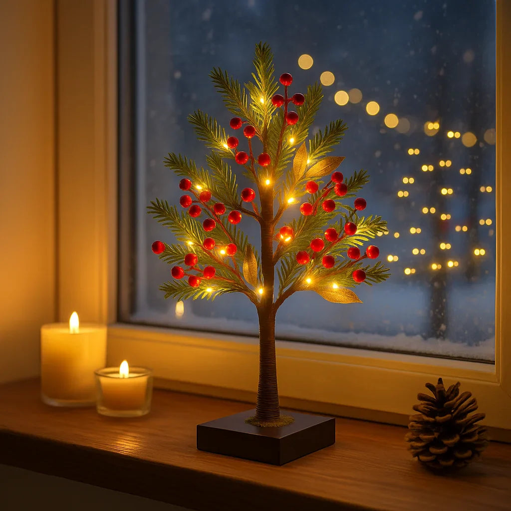 BerryGlow LED-Blumenbaum in Rot – für Wohn- oder Arbeitszimmer