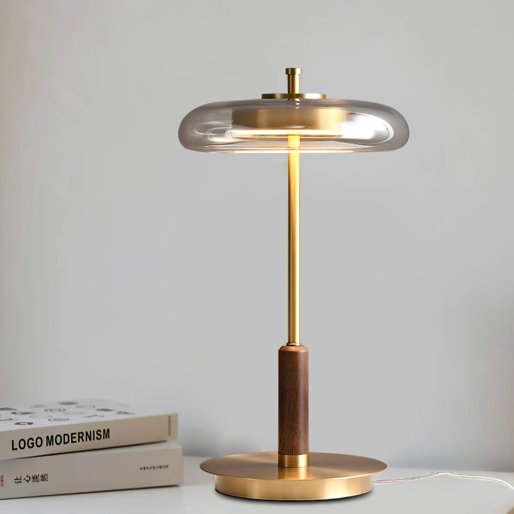 LumoRaldo Tischlampe Modern LED Gold Schwarz für Wohnzimmer