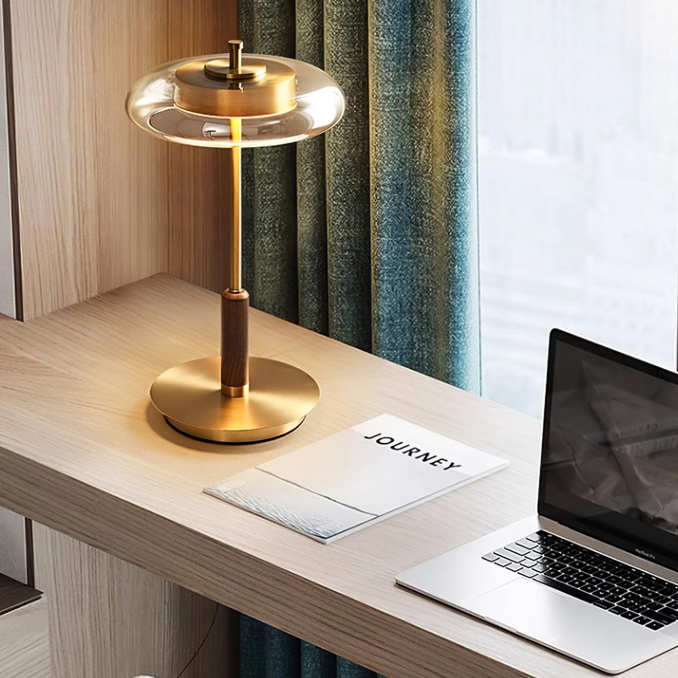 LumoRaldo Tischlampe Modern LED Gold Schwarz für Wohnzimmer