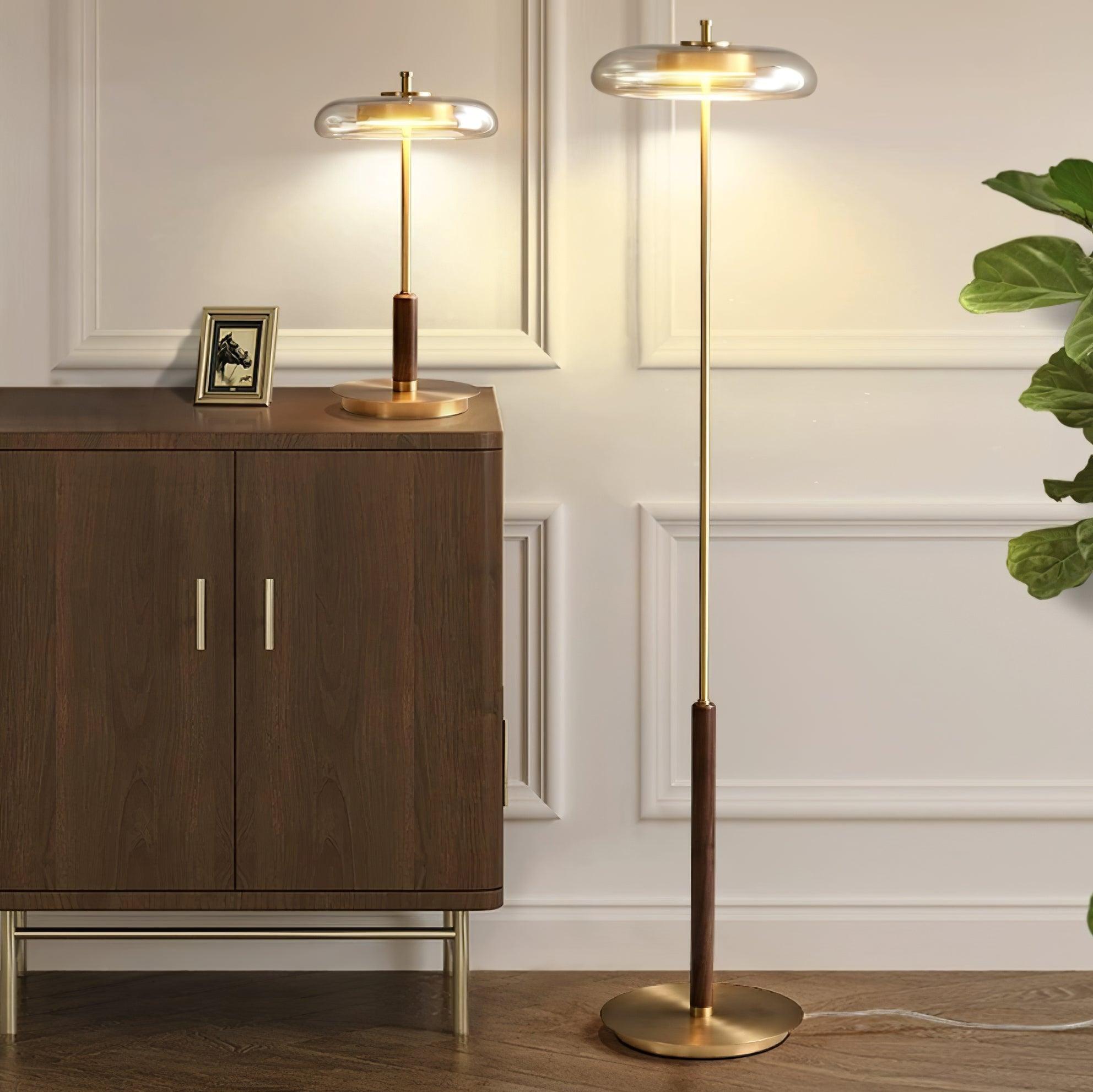 LumoRaldo Tischlampe Modern LED Gold Schwarz für Wohnzimmer