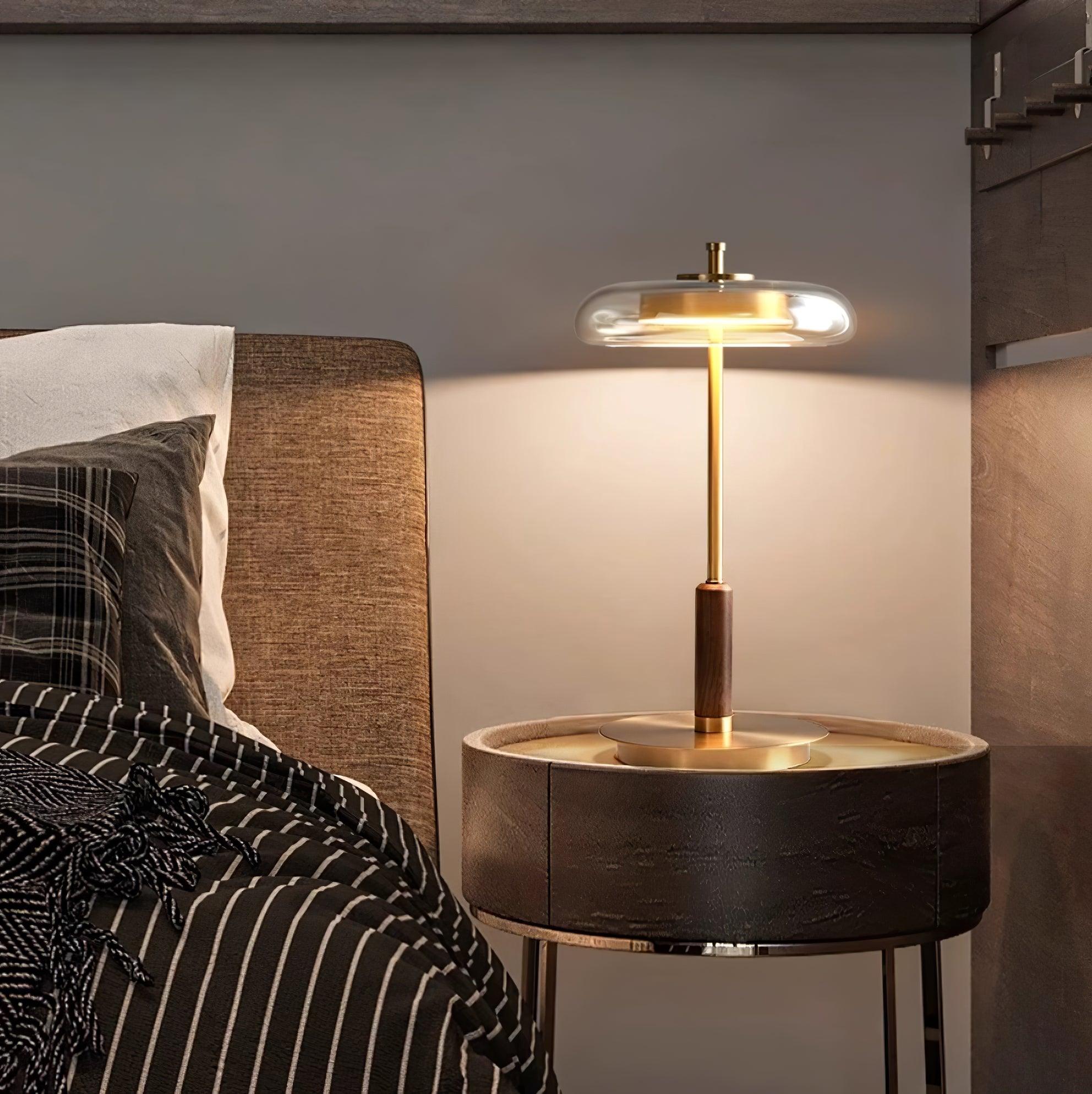 LumoRaldo Tischlampe Modern LED Gold Schwarz für Wohnzimmer