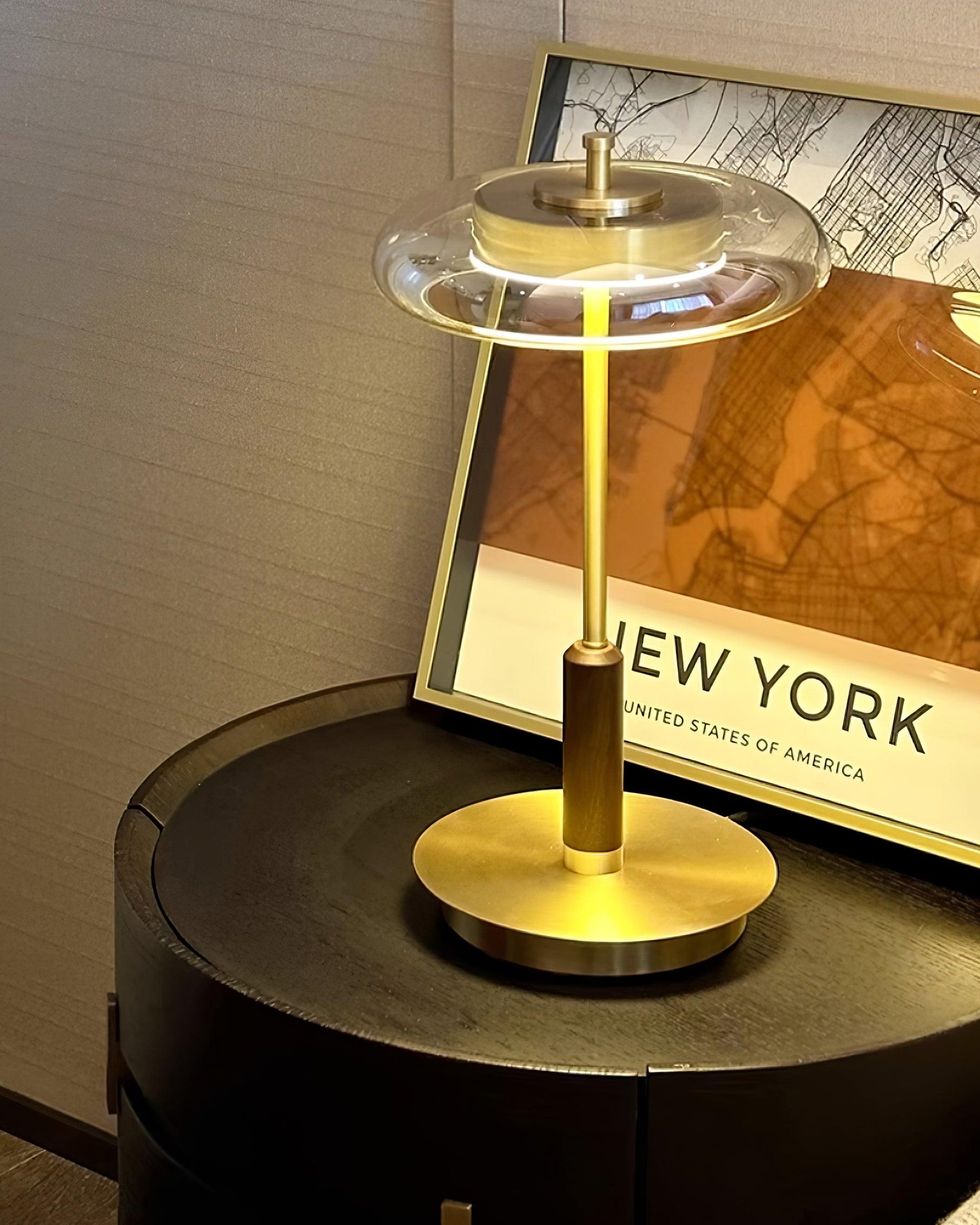 LumoRaldo Tischlampe Modern LED Gold Schwarz für Wohnzimmer