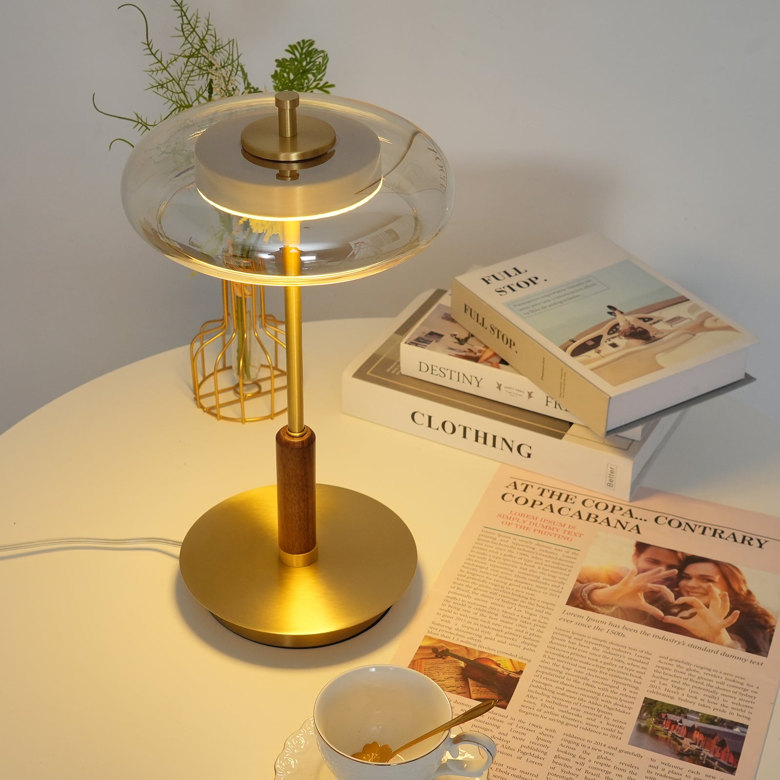 LumoRaldo Tischlampe Modern LED Gold Schwarz für Wohnzimmer