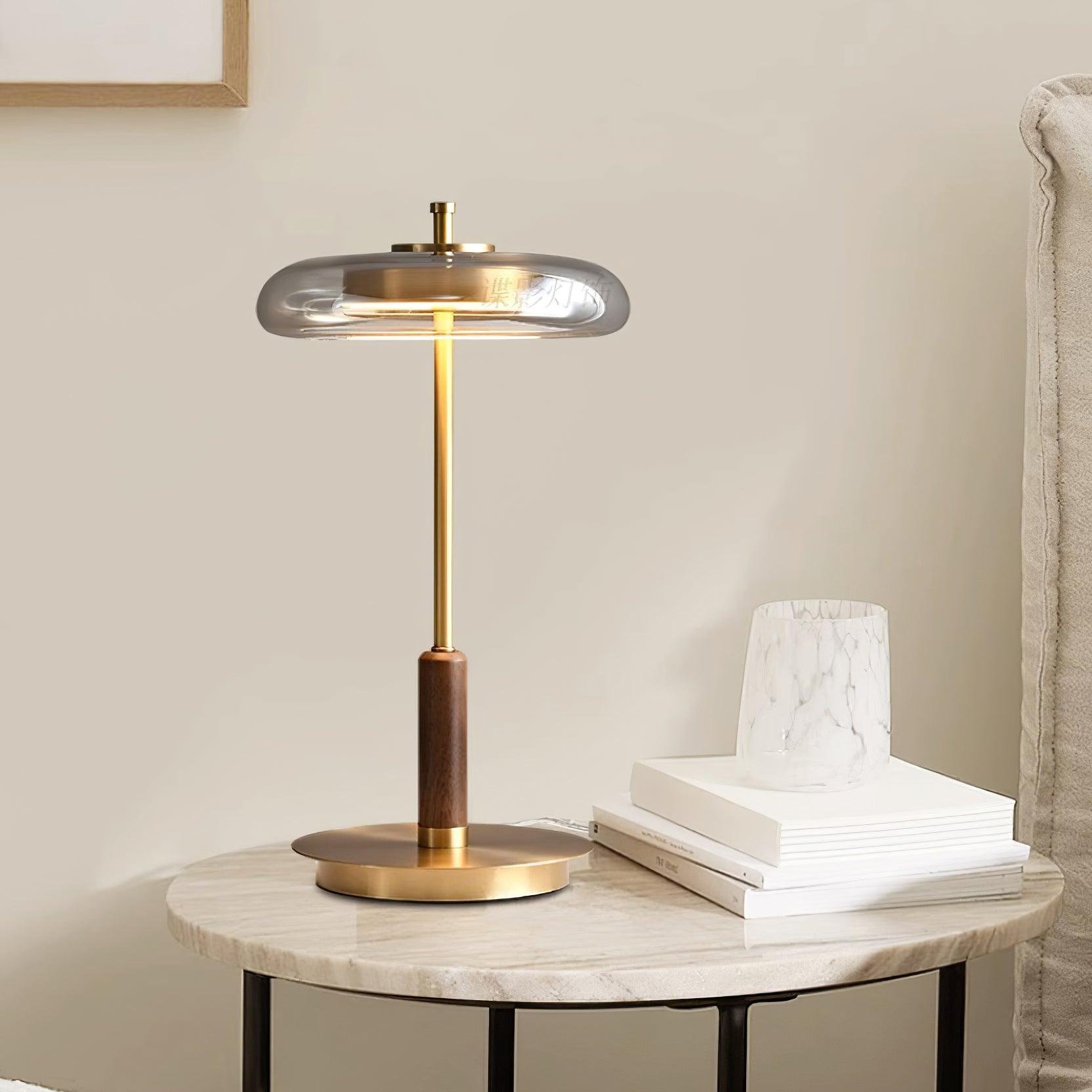 LumoRaldo Tischlampe Modern LED Gold Schwarz für Wohnzimmer