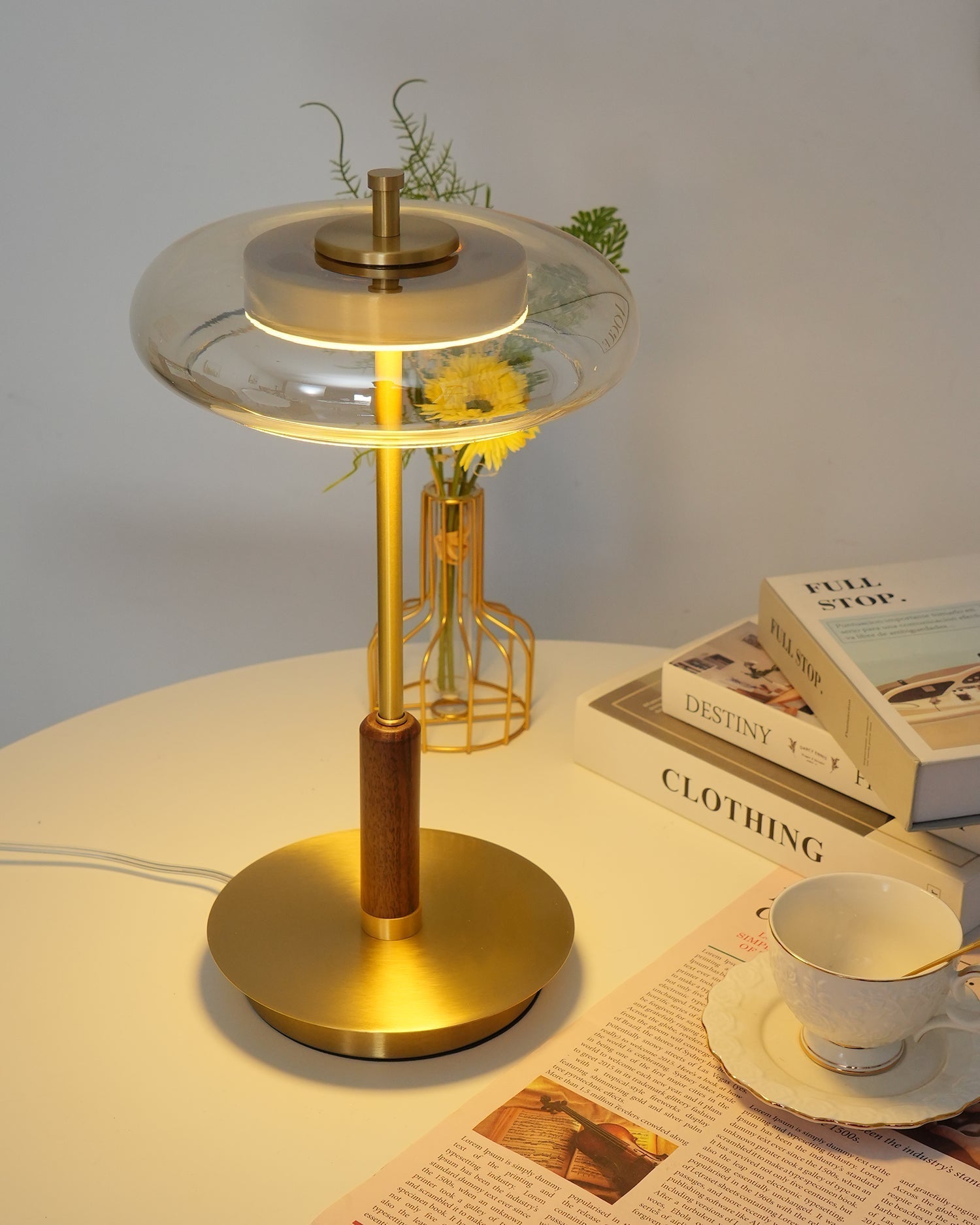LumoRaldo Tischlampe Modern LED Gold Schwarz für Wohnzimmer