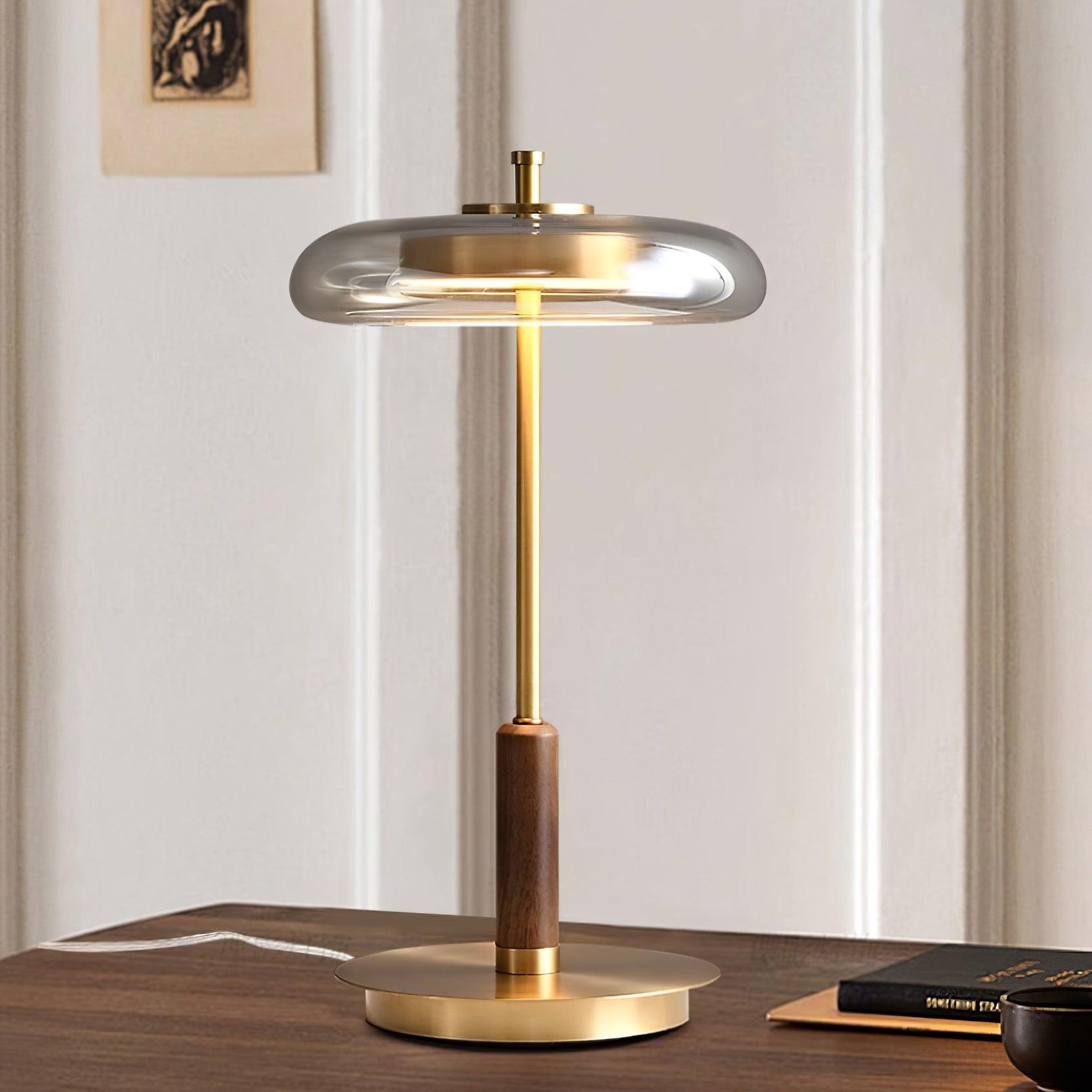 LumoRaldo Tischlampe Modern LED Gold Schwarz für Wohnzimmer