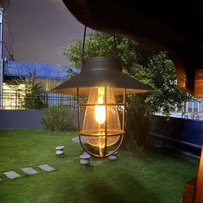 SonnenErbe Retro Solar Gartenlaterne LED Bronze für Terrasse