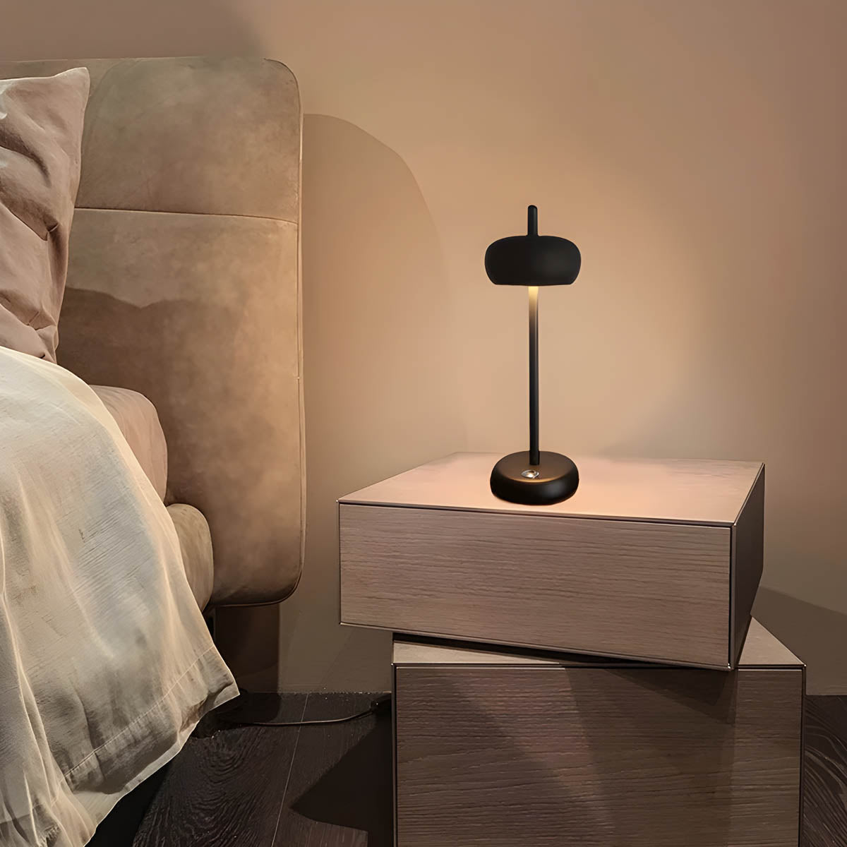 Rinao Minimalistische Tischleuchte – LED dimmbar Weiß Wohnzimmer
