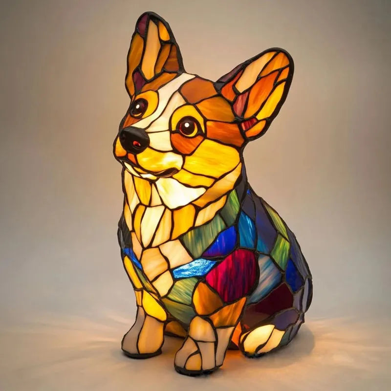 Hundelampe Corgi Glanzlicht – Kreative LED Außenlampe mit Hundemotiv für Garten & Balkon