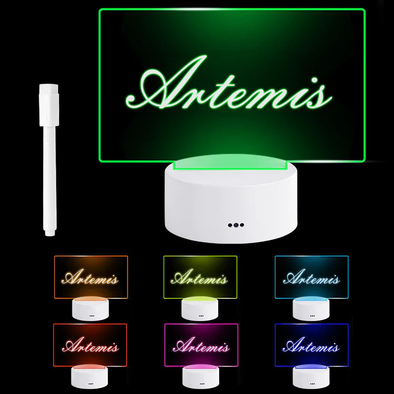 MemoGlow LED Schreibtafel Modern Leuchtend Weiß für Schreibtisch