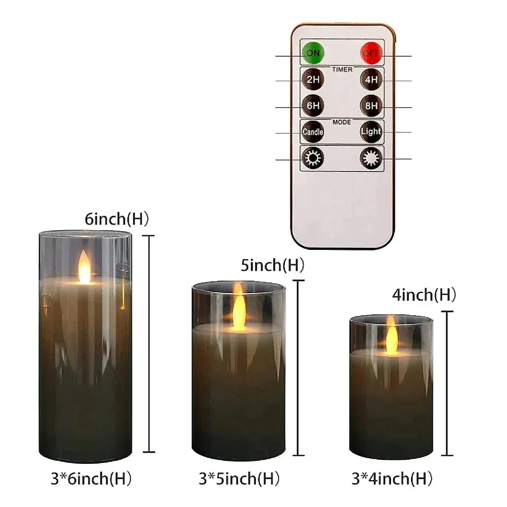 Flamora LED-Kerzenset Flackerlicht Eleganz Warmweiß für Terrasse