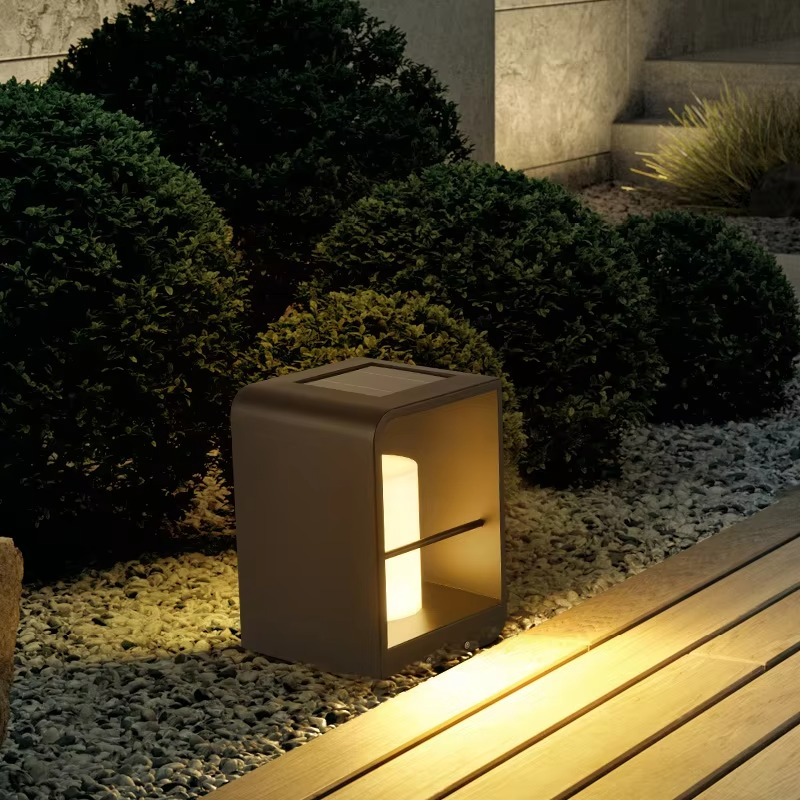 LumoSol Solarleuchte Modern Schwarz für Terrasse & Garten