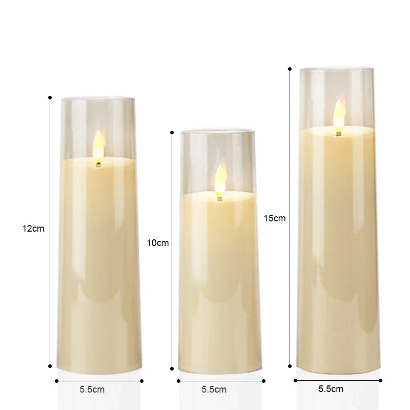 Flamora LED-Kerzenset Flackerlicht Eleganz Warmweiß für Terrasse