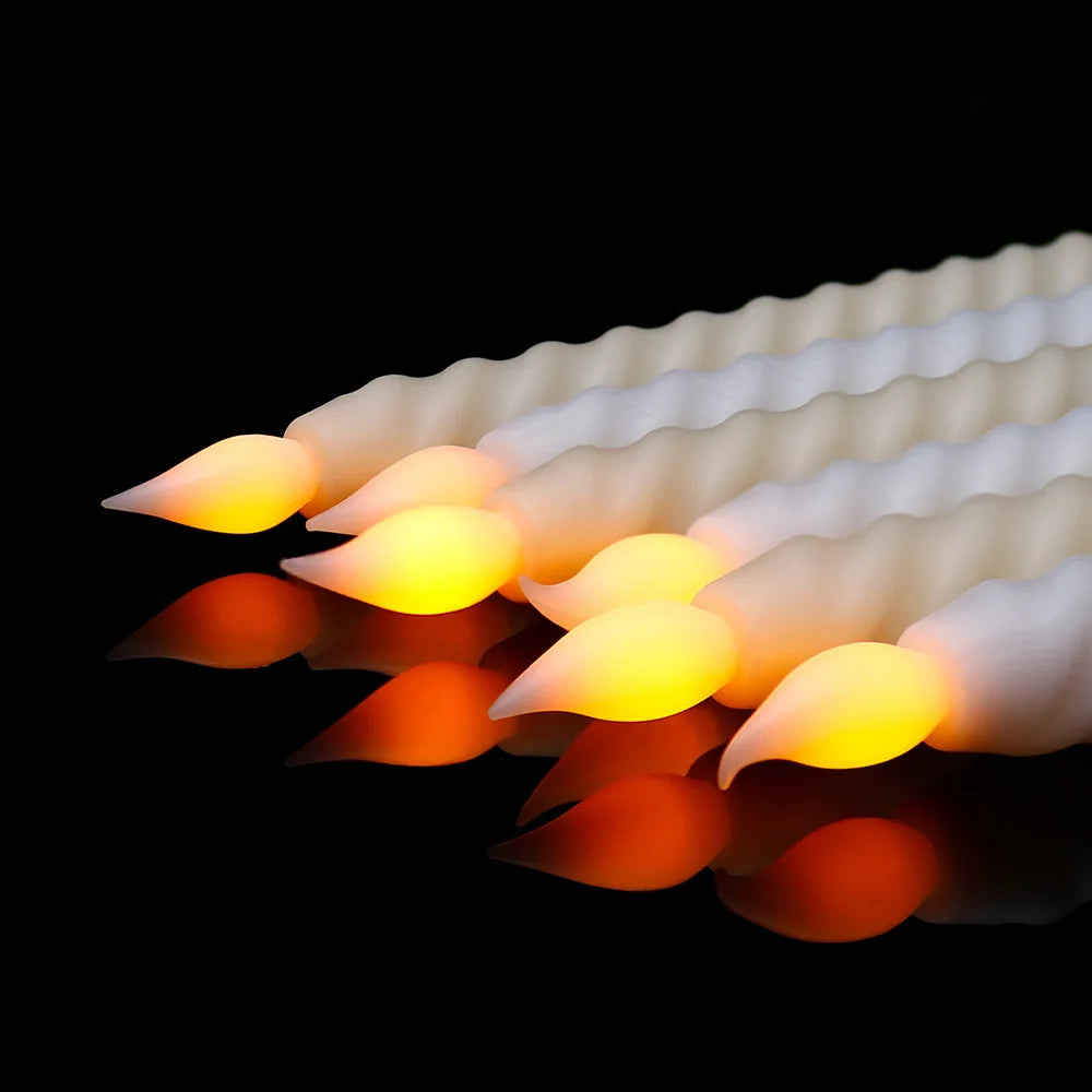 GlowFlame – Lange 3D LED-Kerzen mit flackernder Flamme Weiß für Weihnachten