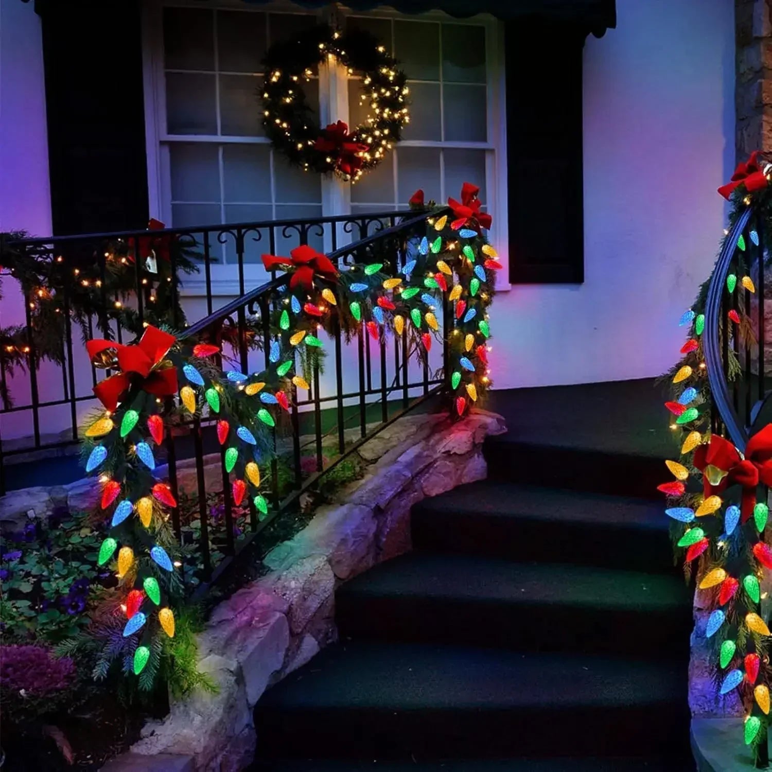 LumiFest Solar Lichterkette C6 Bunt LED für Garten & Weihnachten