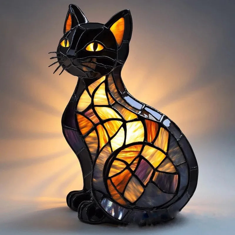 Tierlampe Nachtschwärmer Katze – LED-Leuchte mit Tiermotiv für Terrasse & Wohnraum