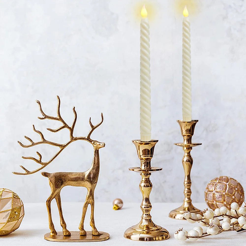 GlowFlame – Lange 3D LED-Kerzen mit flackernder Flamme Weiß für Weihnachten