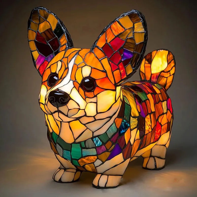 Hundelampe Corgi Glanzlicht – Kreative LED Außenlampe mit Hundemotiv für Garten & Balkon