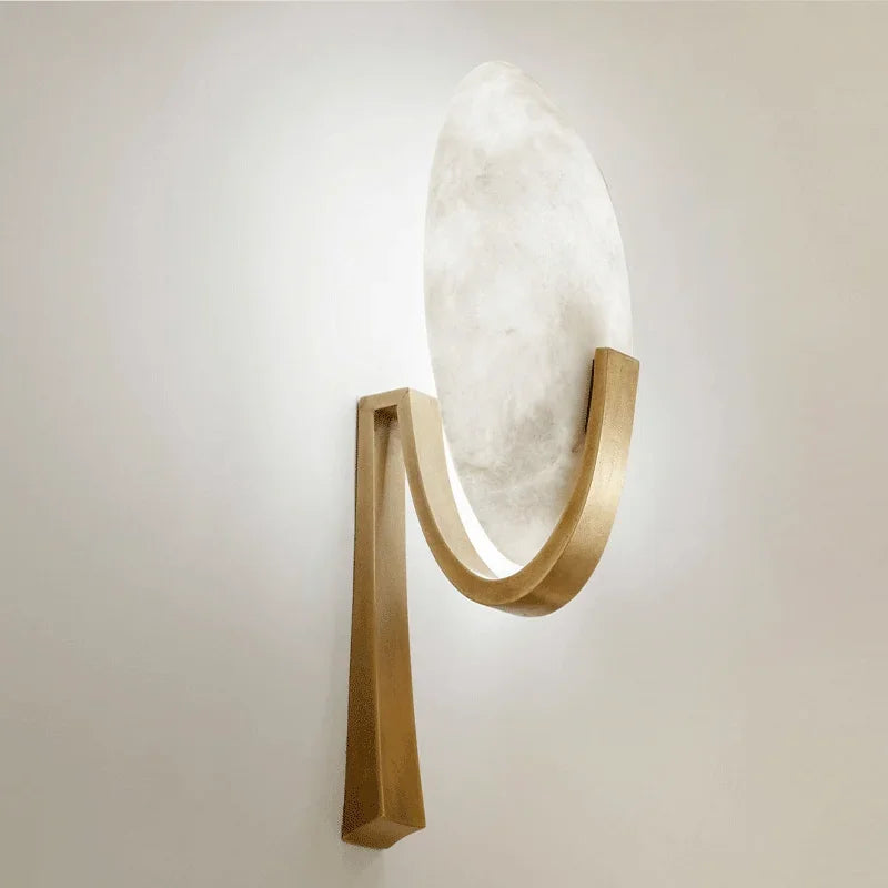 LuxeNord - Moderne postmoderne Wandleuchte aus Kupfer und Marmor mit LED-Beleuchtung