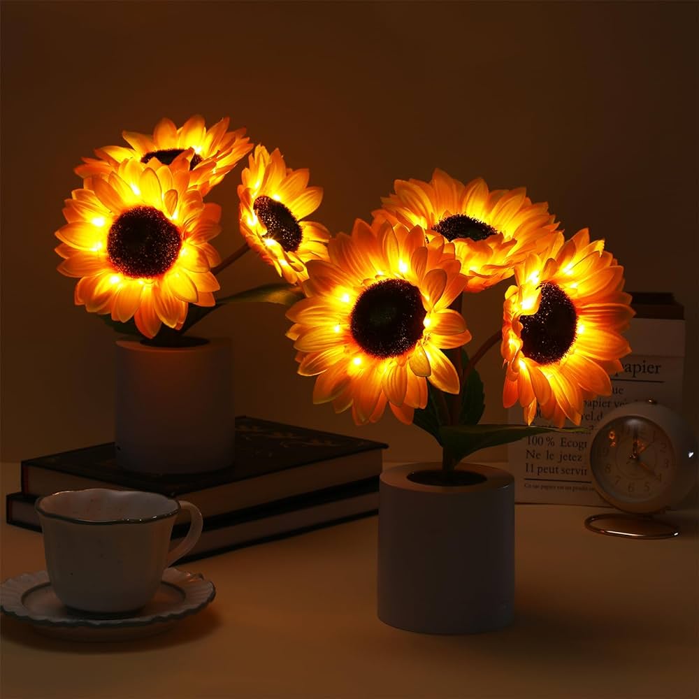 SolarBlüte Gartenlampe – Sonnenblumen-Design, LED, leuchtend, für Terrasse