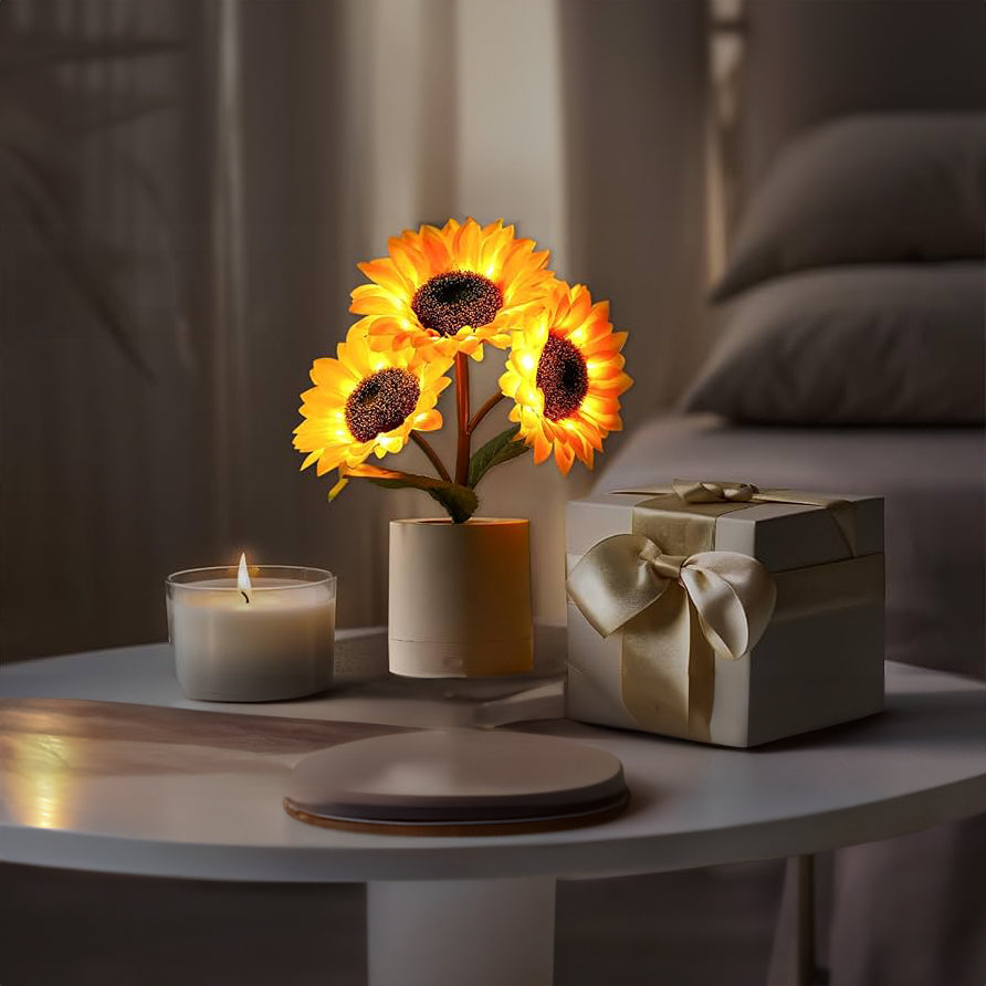 SolarBlüte Gartenlampe – Sonnenblumen-Design, LED, leuchtend, für Terrasse