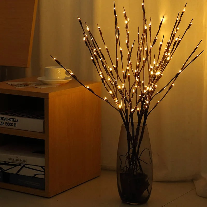 LeuchtWeide Lampe im Naturstil mit warmem LED-Licht