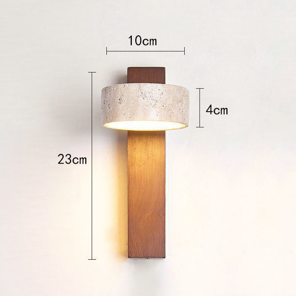 WabiLume – Off-white Travertin Wandleuchte Modern Naturstein Terrasse