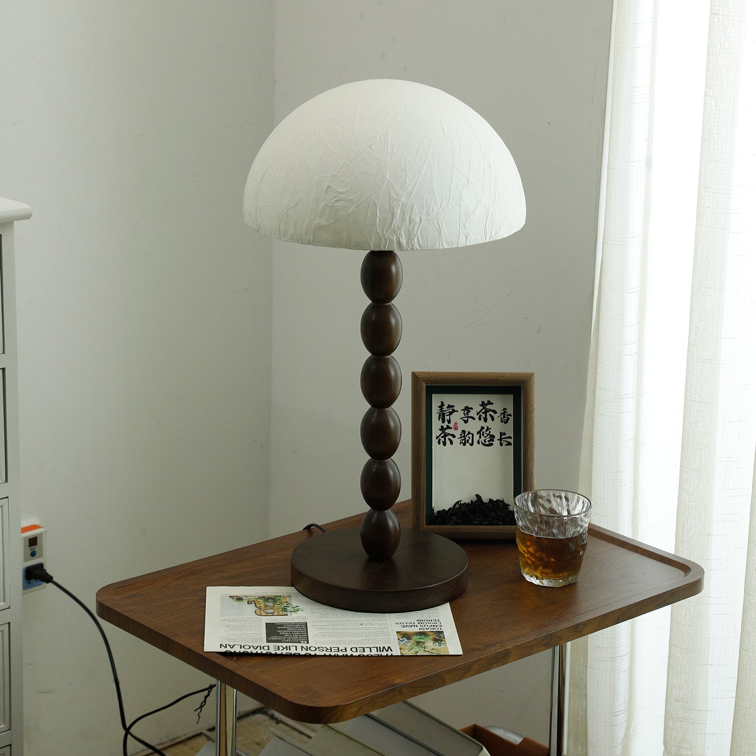 ShinLicht Tischlampe im Zen-Stil – Papieroptik, Weiß, für Wohnzimmer
